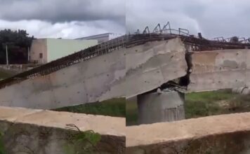 Ponte de mais de R$ 2 milhões desaba antes de ser inaugurada em Nova Russas, no Ceará